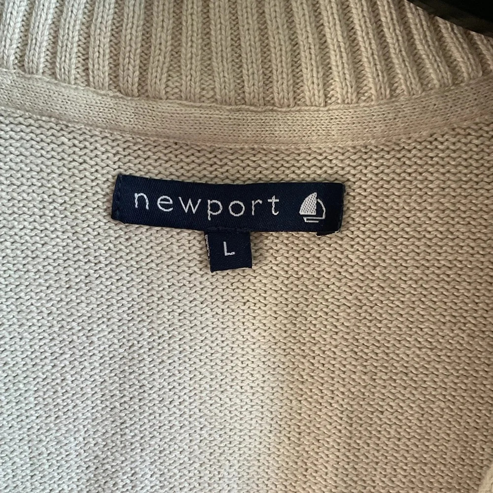 Newport Mens Full Zip Knit Cardigan Mock Neck Sweater Size Large - Picture 6 of 7